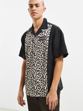 FairPlay Leopard Print Bowling Button Up Shirt